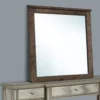 Distressed Solid Wood Mirror Brown