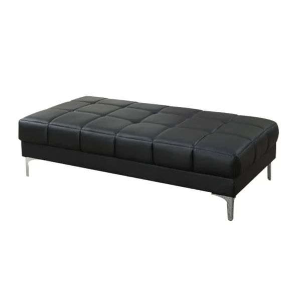 PDX-F7228_8f13d20d-9279-414a-928c-d53a870d9830 Modish Bonded Leather Ottoman In Black