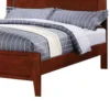 PDX-F9047T_2 Transitional Pine Wood Twin Bed, Panel Design Vertical Slats, Brown