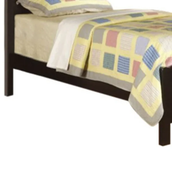 Wooden Twin Size Bed With Headboard And Footboard, Black