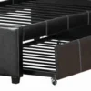 PDX-F9214F_1 Commodius Full Bed With Rundle Espresso Faux Leather,Black