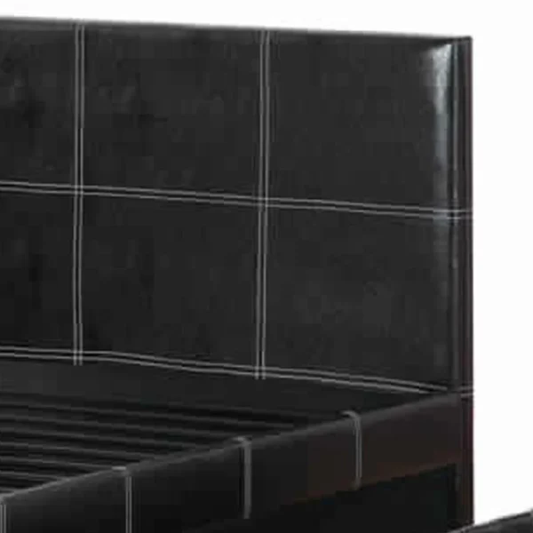 PDX-F9214F_2 Commodius Full Bed With Rundle Espresso Faux Leather,Black