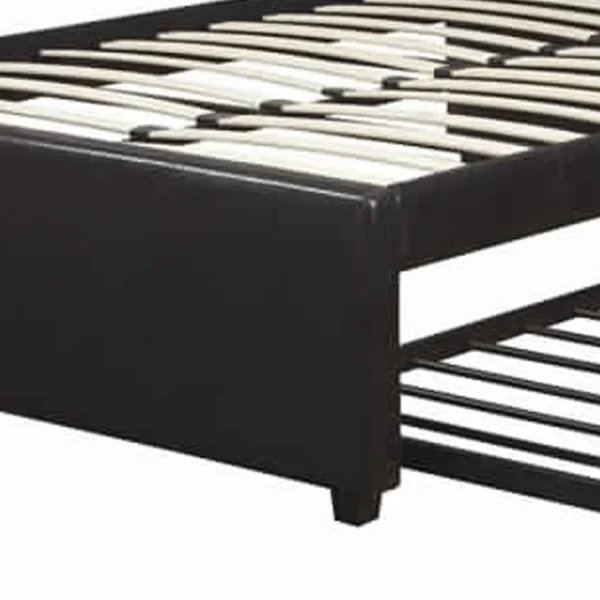 Entralling Twin Bed With Trundle Squ Tufted Head Boards Espresso,Brown