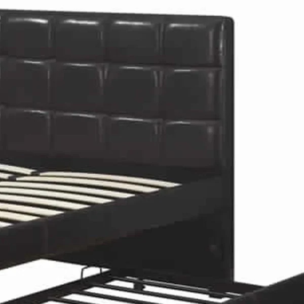 Entralling Twin Bed With Trundle Squ Tufted Head Boards Espresso,Brown