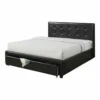 Vivid Full Bed WithDrawer,Black Pu