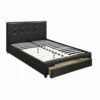 Vivid Full Bed WithDrawer,Black Pu
