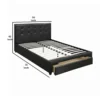 Vivid Full Bed WithDrawer,Black Pu