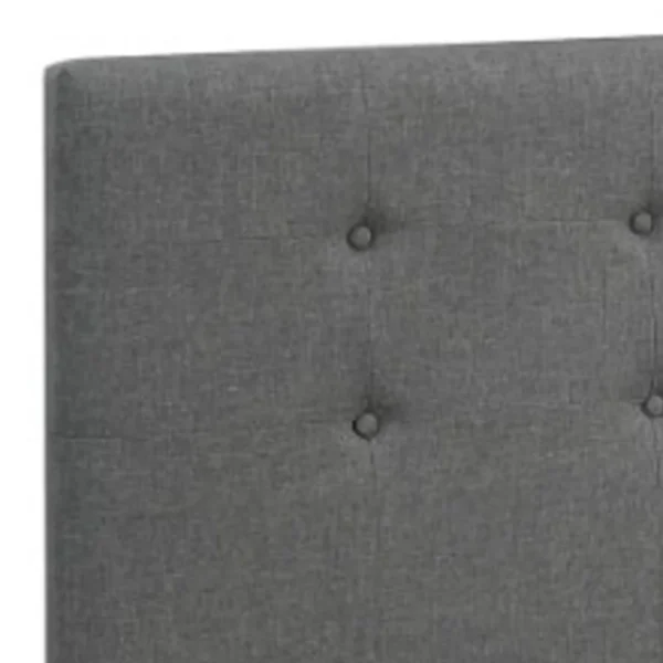 Upholstered Wooden Full Bed With Button Tufted Headboard & Lower Storage Drawer Gray