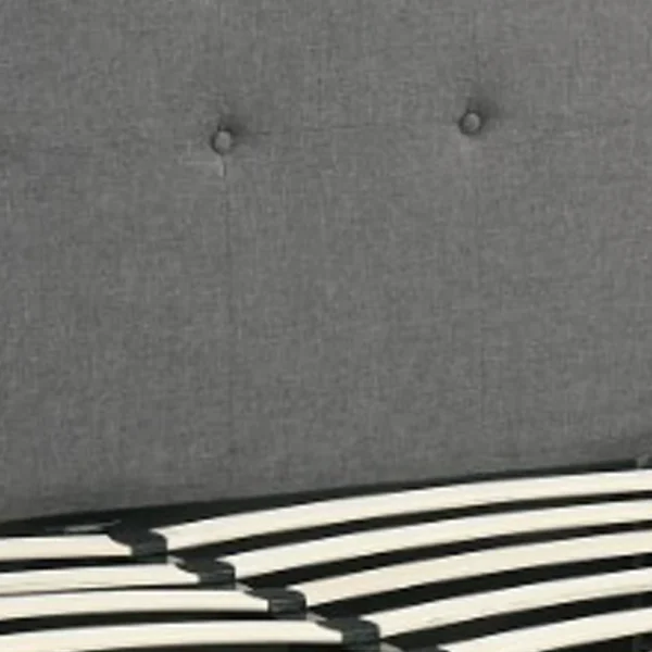Upholstered Wooden Full Bed With Button Tufted Headboard & Lower Storage Drawer Gray
