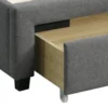 Upholstered Wooden Full Bed With Button Tufted Headboard & Lower Storage Drawer Gray