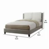 Elegant Wooden Full Bed With White PU Head Board, Gray