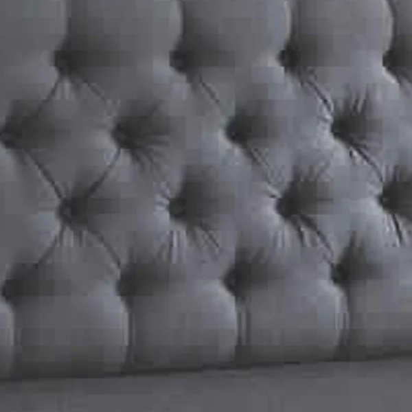 Polyfiber Upholstered Full Size Bed Featuring Nail head Trim Blue Gray