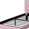 Polyurethane Twin Size Bed In High Headboard In Pink