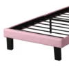 Polyurethane Twin Size Bed In High Headboard In Pink