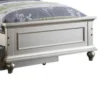 PDX-F9378_3 Cherub Twin Size Bed With Trundle In Silver And White