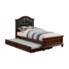 Cherub Twin Size Bed With Trundle In Black And Cherry Brown