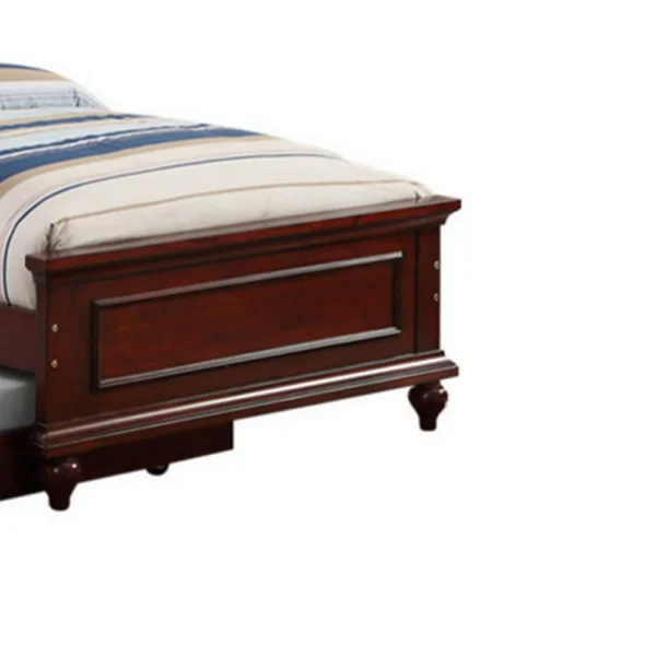 Cherub Twin Size Bed With Trundle In Black And Cherry Brown