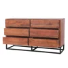 UPT-182996_2 Modern Acacia Wood Dresser or Display Unit With Metal Base, Walnut Brown and Black