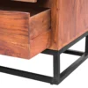 UPT-182996_5 Modern Acacia Wood Dresser or Display Unit With Metal Base, Walnut Brown and Black