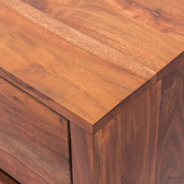 UPT-182996_6 Modern Acacia Wood Dresser or Display Unit With Metal Base, Walnut Brown and Black