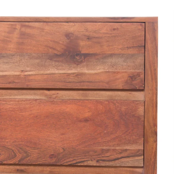 UPT-182996_8 Modern Acacia Wood Dresser or Display Unit With Metal Base, Walnut Brown and Black