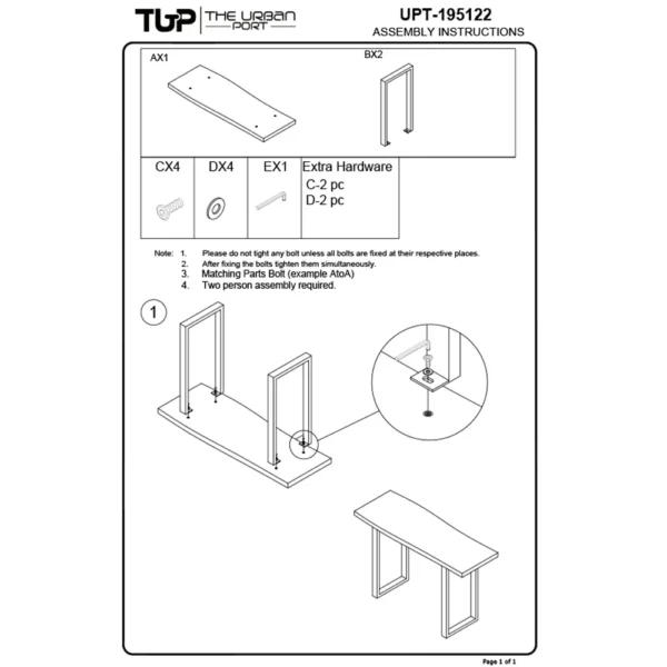 Industrial Wooden Live Edge Desk with Metal Sled Leg Support, Brown and Black