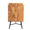 UPT-195128_2 2 Drawer Wooden Nightstand with Metal Angled Legs, Black and Brown