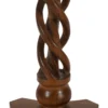UPT-213134_5_2 30 Inch Handcrafted Round Mango Wood Dinette, Artisanal Twisted Pedestal Base, Walnut Brown