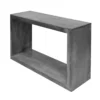 UPT-230675_3 Keli 52 Inch Cube Shape Wooden Console Table with Open Bottom Shelf, Charcoal Gray