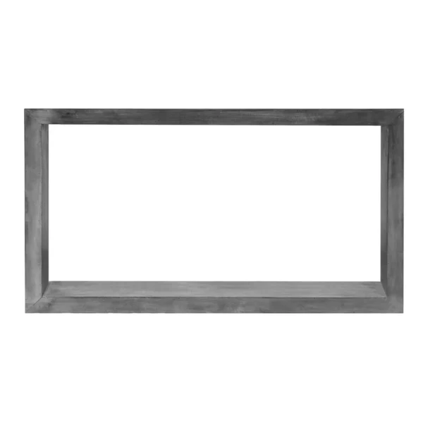 UPT-230675_4 Keli 52 Inch Cube Shape Wooden Console Table with Open Bottom Shelf, Charcoal Gray