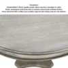 42 Inch Handcrafted Mango Wood Dining Table, Pedestal Base, Round Molded Top, Washed White, Gray