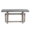 59 Inch Artisan Sideboard Console Table with Geometric Interlocked Base, Distressed Matte Gray