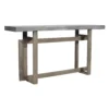 59 Inch Artisan Sideboard Console Table with Geometric Interlocked Base, Distressed Matte Gray