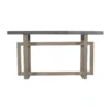 59 Inch Artisan Sideboard Console Table with Geometric Interlocked Base, Distressed Matte Gray