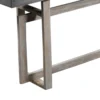59 Inch Artisan Sideboard Console Table with Geometric Interlocked Base, Distressed Matte Gray