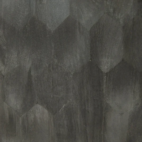 UPT-270557-Swatch-Image Val 34 Inch Handcrafted Mango Wood Coffee Table, Hammered Round Drum Shape, Honeycomb, Rustic Gray