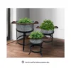 UPT-271316_10_f050abe7-5cac-4efb-8b91-ad596485dd06 21, 18, and 16 Inch 3 Piece Round Tub Metal Planter Set with Stand in Galvanized Gray and Black Iron
