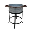UPT-271316_3_045b20a4-fc17-4e70-a07c-9b5f443c7d06 21, 18, and 16 Inch 3 Piece Round Tub Metal Planter Set with Stand in Galvanized Gray and Black Iron