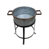 UPT-271316_4_1b03c752-4c61-4f4d-84d4-c13e0bd0864c 21, 18, and 16 Inch 3 Piece Round Tub Metal Planter Set with Stand in Galvanized Gray and Black Iron
