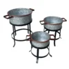 UPT-271316_aaa5bdc1-04d3-47ff-a153-a1012470abea 21, 18, and 16 Inch 3 Piece Round Tub Metal Planter Set with Stand in Galvanized Gray and Black Iron