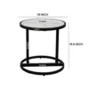 Beri 18 Inch Side End Table, Round White Natural Marble Top, Classic Slim Black Iron Frame