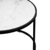 UPT-273475_4 23 Inch Side End Table, Modern Round White Natural Marble Top, Classic Black Iron Frame