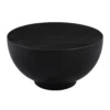 30 Inch Modern Art Coffee Table, Round Drum Shape, Solid Mango Wood, Matte Black