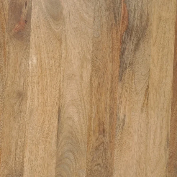 Nina 30 inch Round Mango Wood Coffee Table - Handcrafted Natural Brown, Sturdy 3-Leg Sled Base