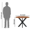 Kuri 41 Inch Handcrafted Live Edge Round Dining Table with a Natural Brown Acacia Wood Top and Black Iron Legs
