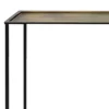 Aurelia 48 Inch Console Sofa Table, Artisanal Hammered Antique Bronze Tray Top, Industrial Black Iron Frame