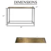 Aurelia 48 Inch Console Sofa Table, Artisanal Hammered Antique Bronze Tray Top, Industrial Black Iron Frame