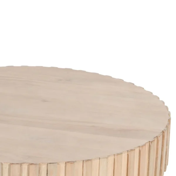 UPT-293347_4 36 Inch Modern Handcrafted Round Coffee Table, Oak White Wood Top with Grooved Edges, Black Iron Legs