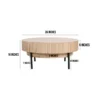 UPT-293347_7 36 Inch Modern Handcrafted Round Coffee Table, Oak White Wood Top with Grooved Edges, Black Iron Legs