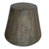 UPT-296152_3 24 Inch Side End Table, Round Drum Shape, Handcrafted Distressed Gray Mango Wood